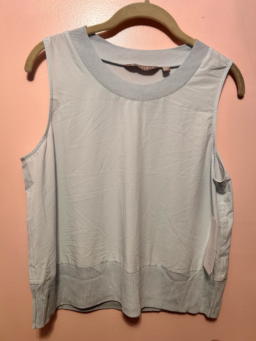 Athleta Pale Blue Rib-Trim Sleeveless Tank
